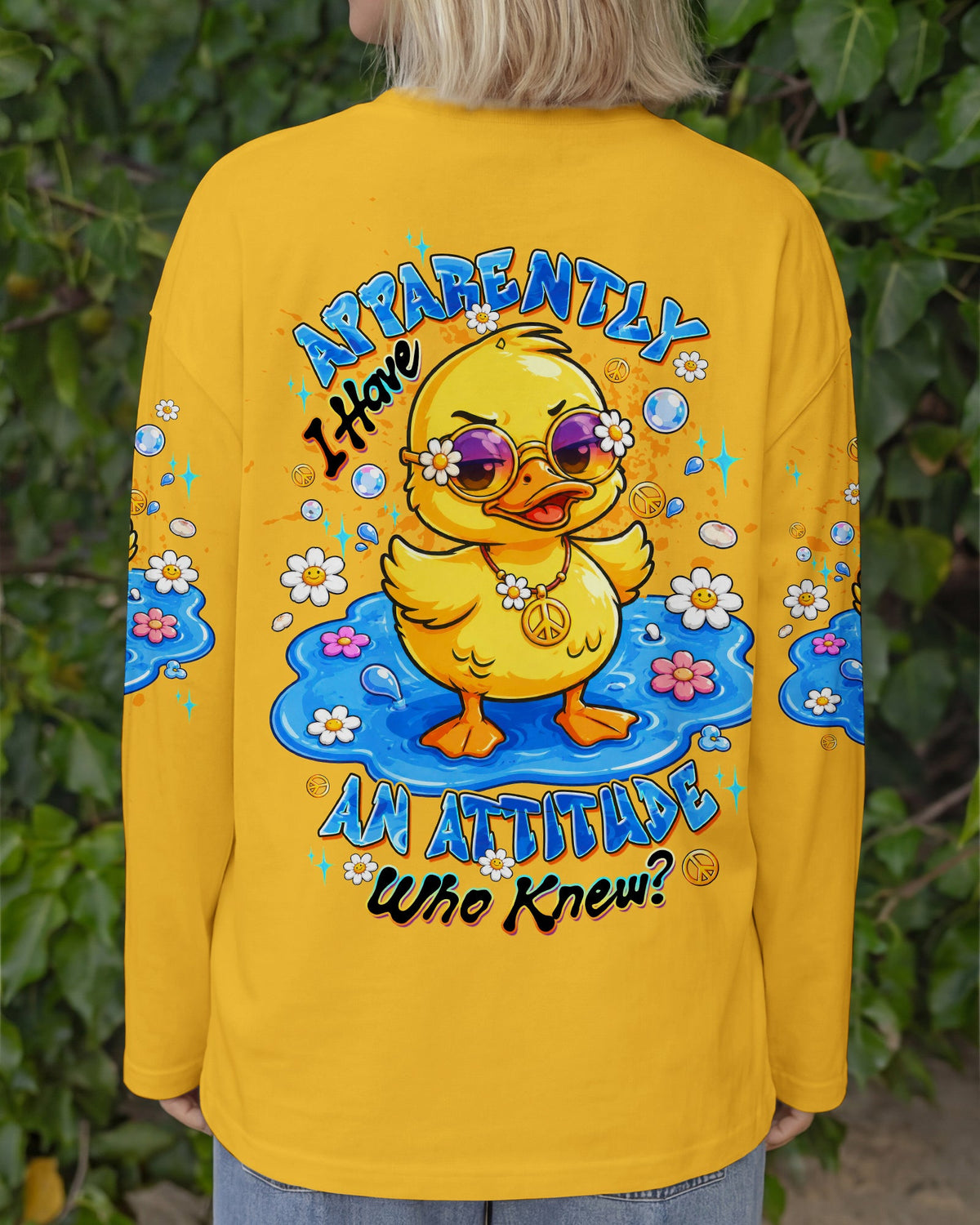 APPARENTLY I HAVE AN ATTITUDE WHO KNEW DUCK ALL OVER PRINT - TLTW2105263