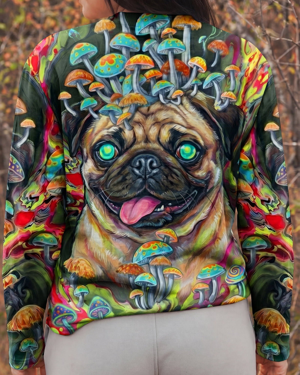 VIBRANT PUG MAGIC MUSHROOM ALL OVER PRINT - RITD0906261