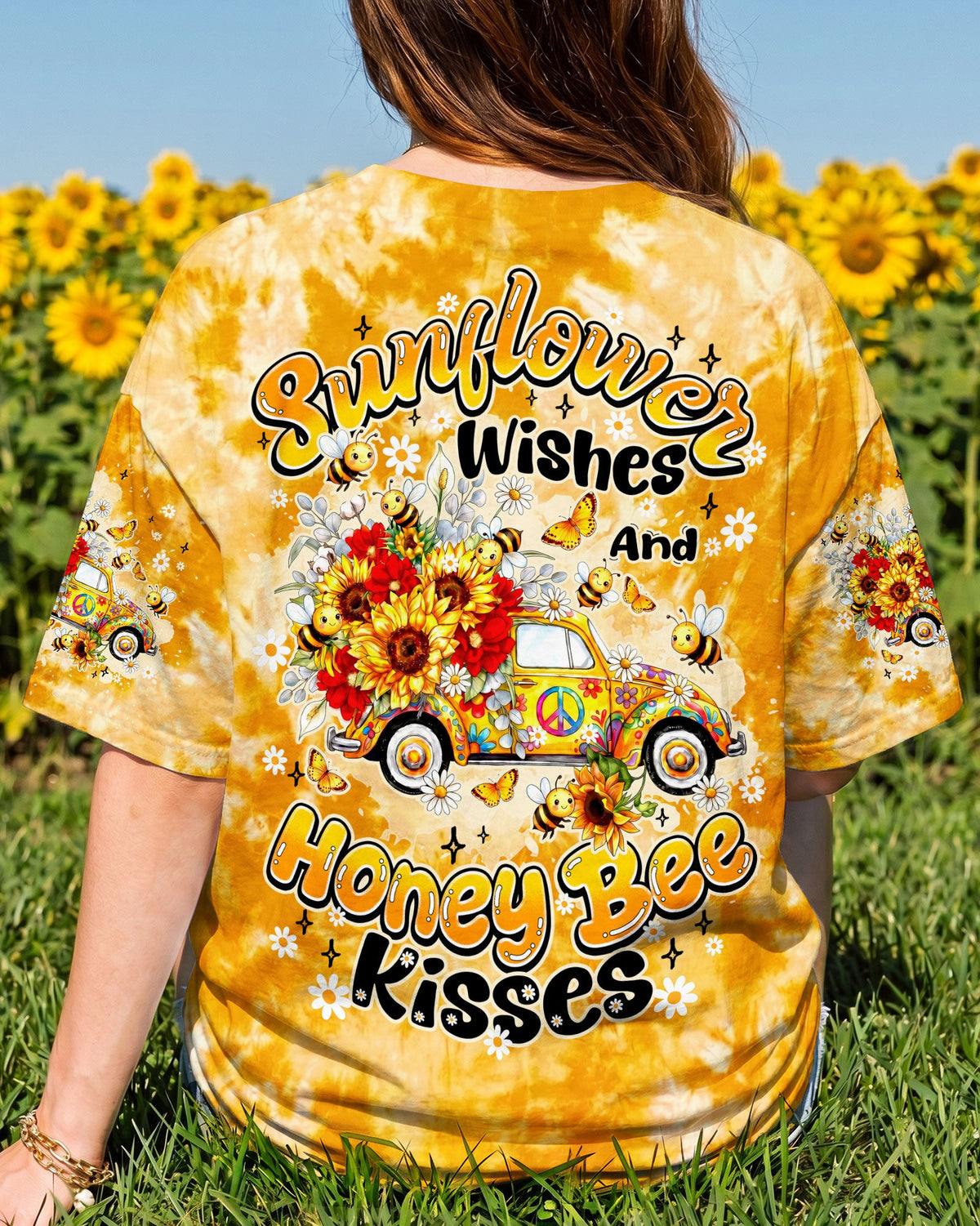 SUNFLOWER WISHES AND HONEY BEE KISSES ALL OVER PRINT - TY2804261