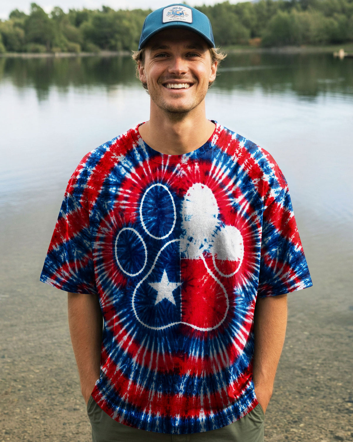 PAW PRINT TEXAS MAP SWIRL ALL OVER PRINT - TLNT1206262