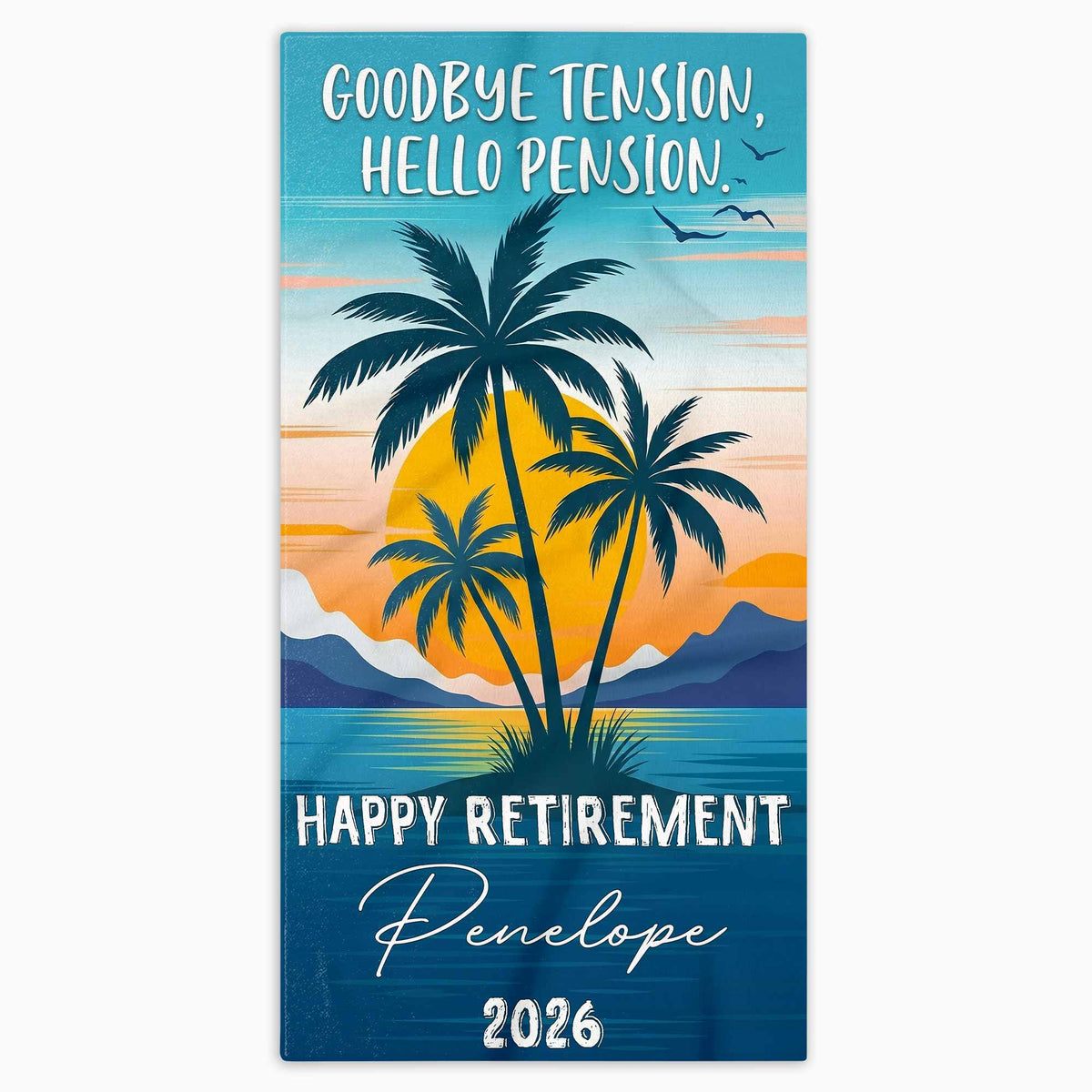 Personalized Beach Towel Custom Name Retirement Gift for Dad Beach Towels GradoCreations