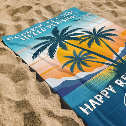 Personalized Beach Towel Custom Name Retirement Gift for Dad Beach Towels GradoCreations
