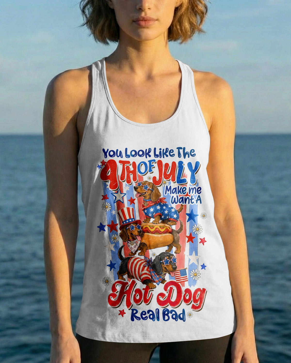 YOU LOOK LIKE THE 4TH OF JULY DACHSHUND DOG ALL OVER PRINT - TYQY0306262