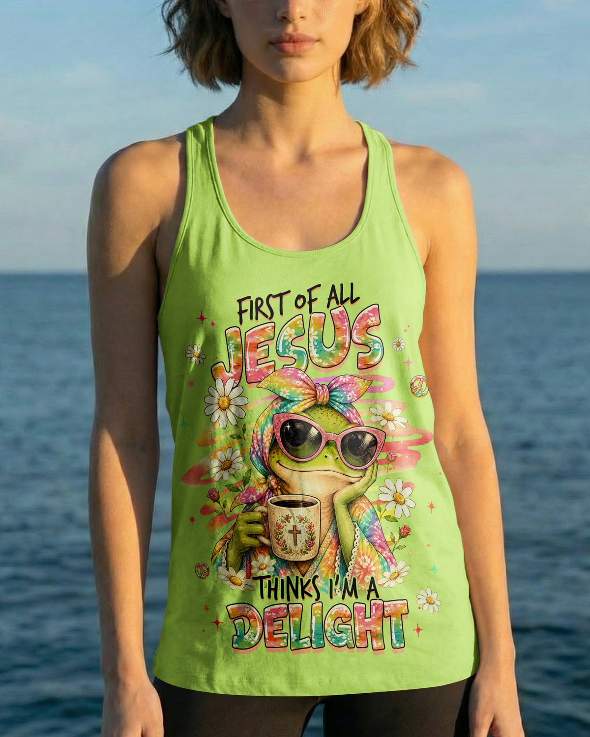 FIRST OF ALL JESUS THINKS FROG ALL OVER PRINT  - TLHG0107261