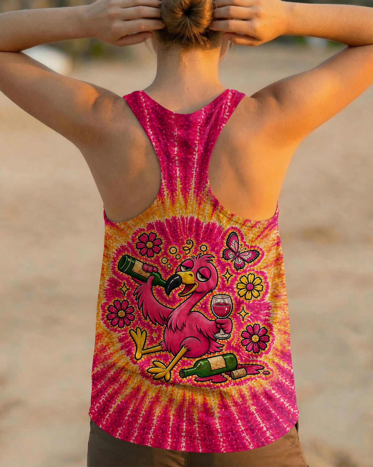 I'M NEVER DRINKING AGAIN FLAMINGO ALL OVER PRINT   - TLHN2804262