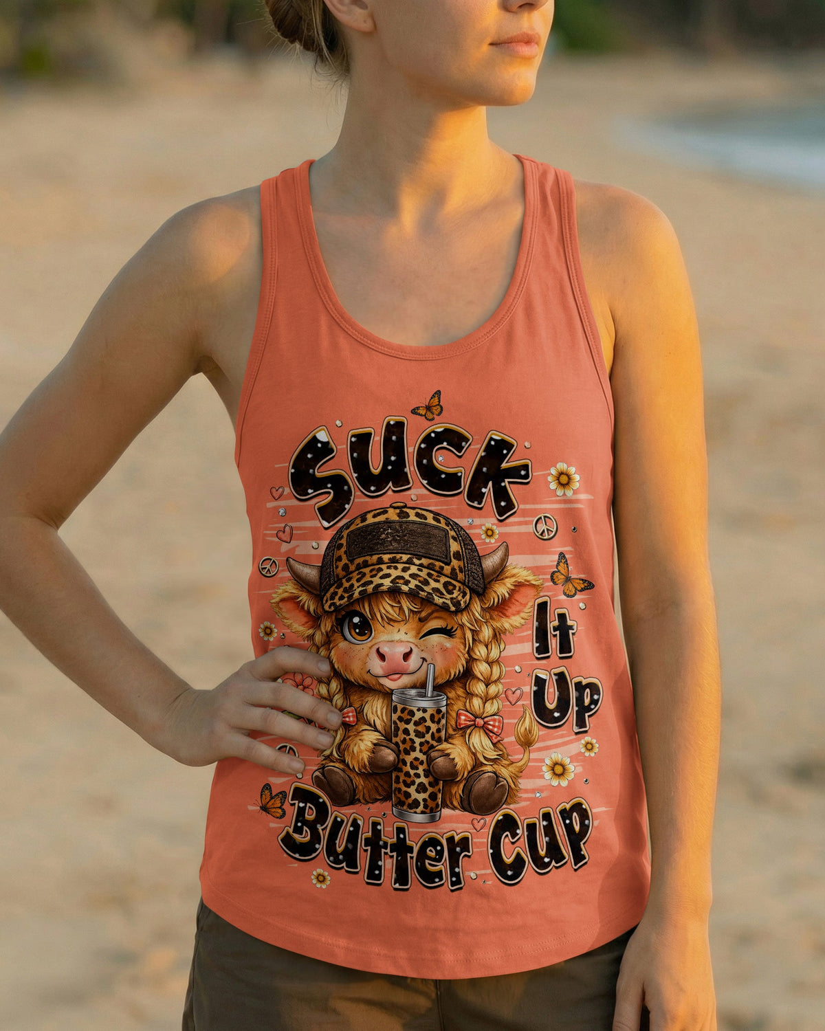 SUCK IT UP BUTTERCUP COW ALL OVER PRINT  - TLHN0906261