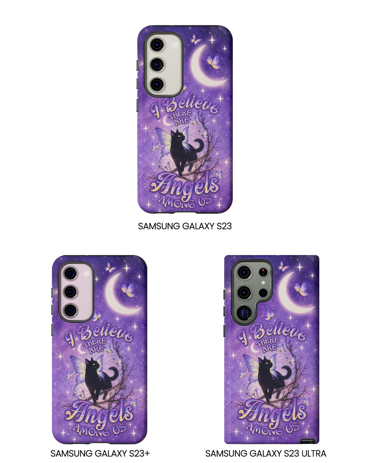 I BELIEVE THERE ARE ANGELS AMONG US BLACK CAT PHONE CASE  - TLNO2605262