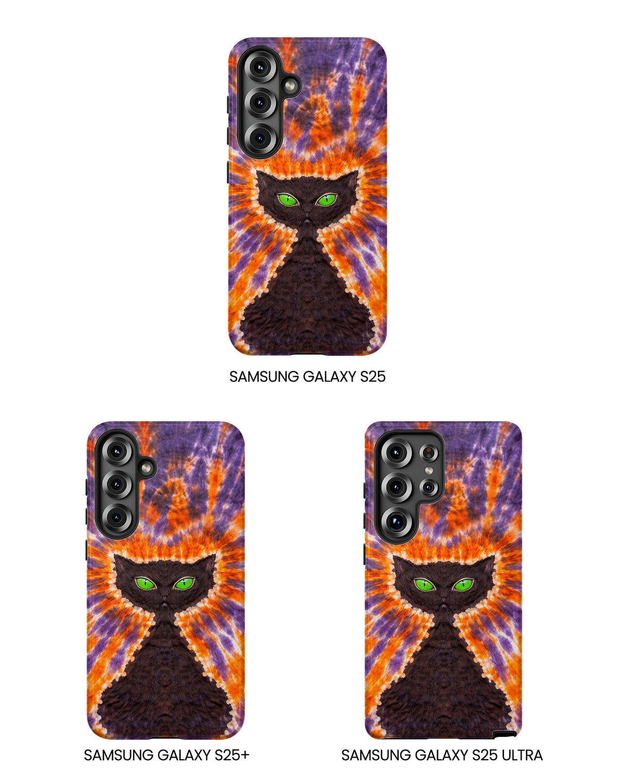 BLACK CAT PURPLE & ORANGE SWIRL  PHONE CASE  - TLHN2404264