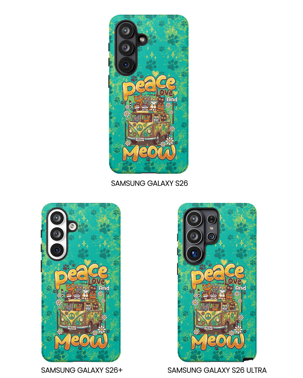 PEACE LOVE AND MEOW CATS PHONE CASE - TY0707263