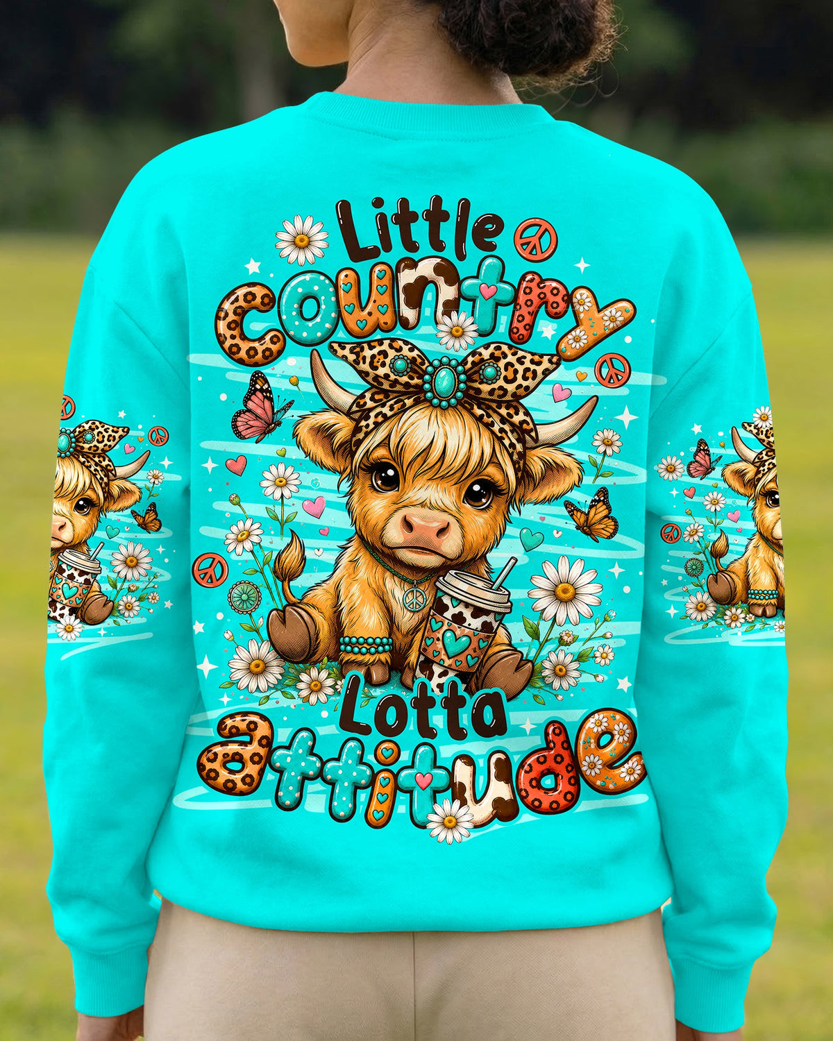 LITTLE COUNTRY LOTTA ATTITUDE COW ALL OVER PRINT  - TLNO0906263