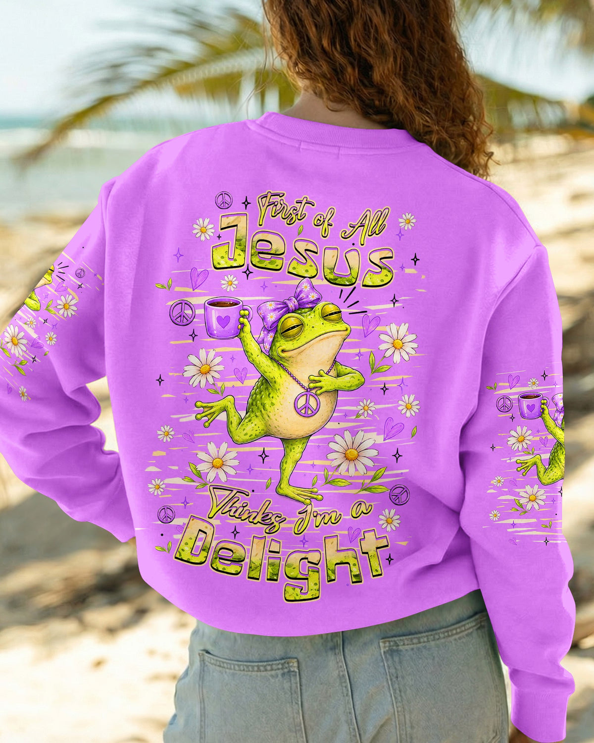 FIRST OF ALL JESUS THINKS FROG ALL OVER PRINT  - TLHN0307262