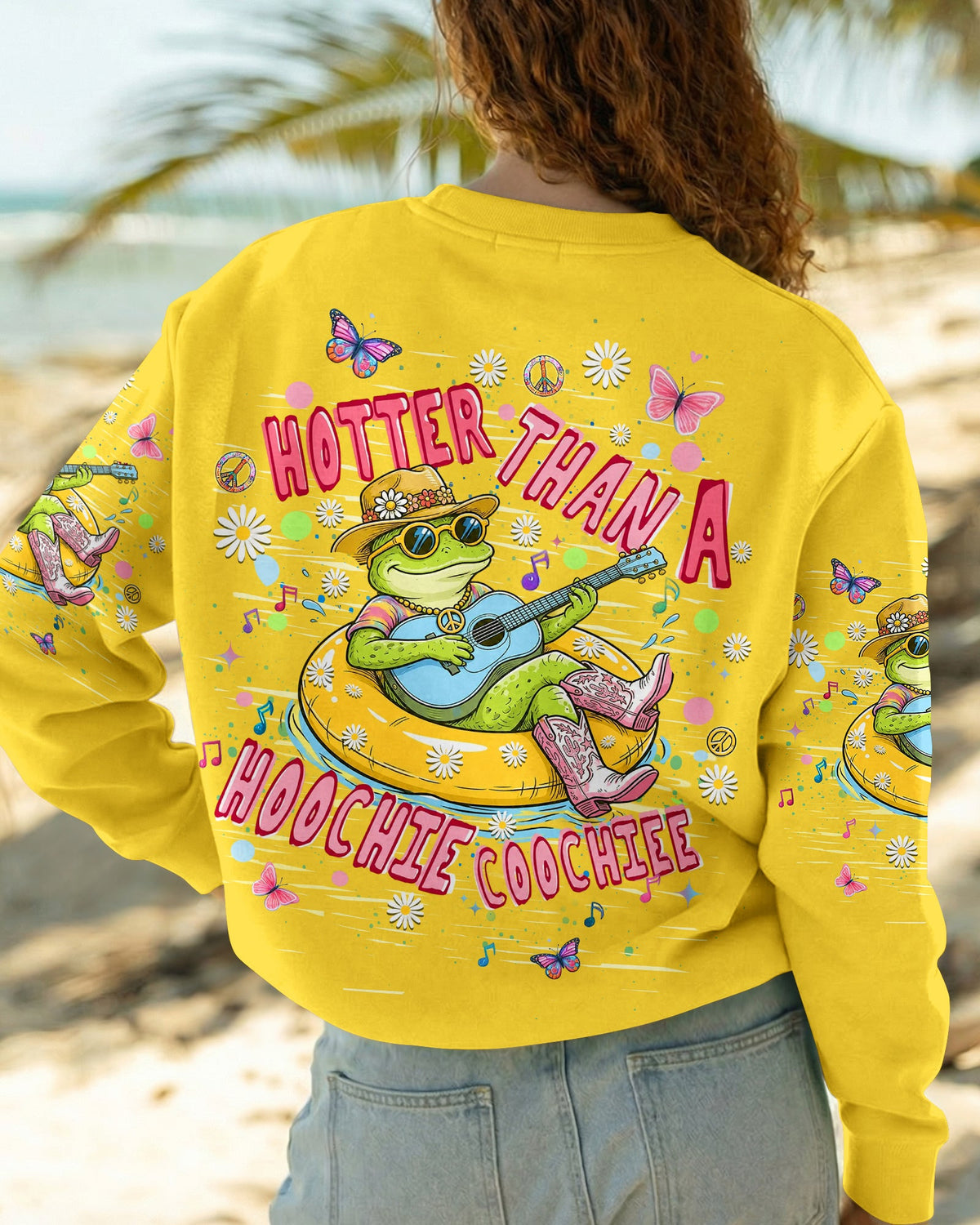 HOTTER THAN A HOOCHIE COOCHIE  FROG ALL OVER PRINT  - TLHN0505263