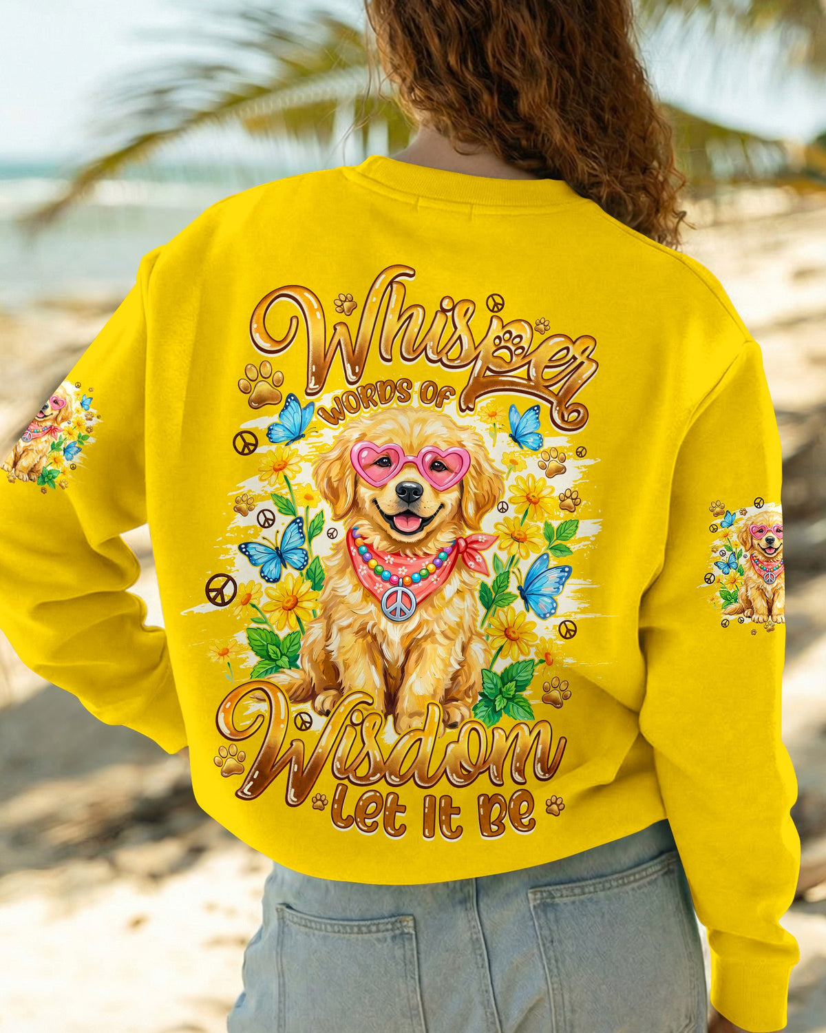WHISPER WORDS OF WISDOM LET IT BE GOLDEN RETRIEVER PUPPY DOG ALL OVER PRINT - TYQY1105262