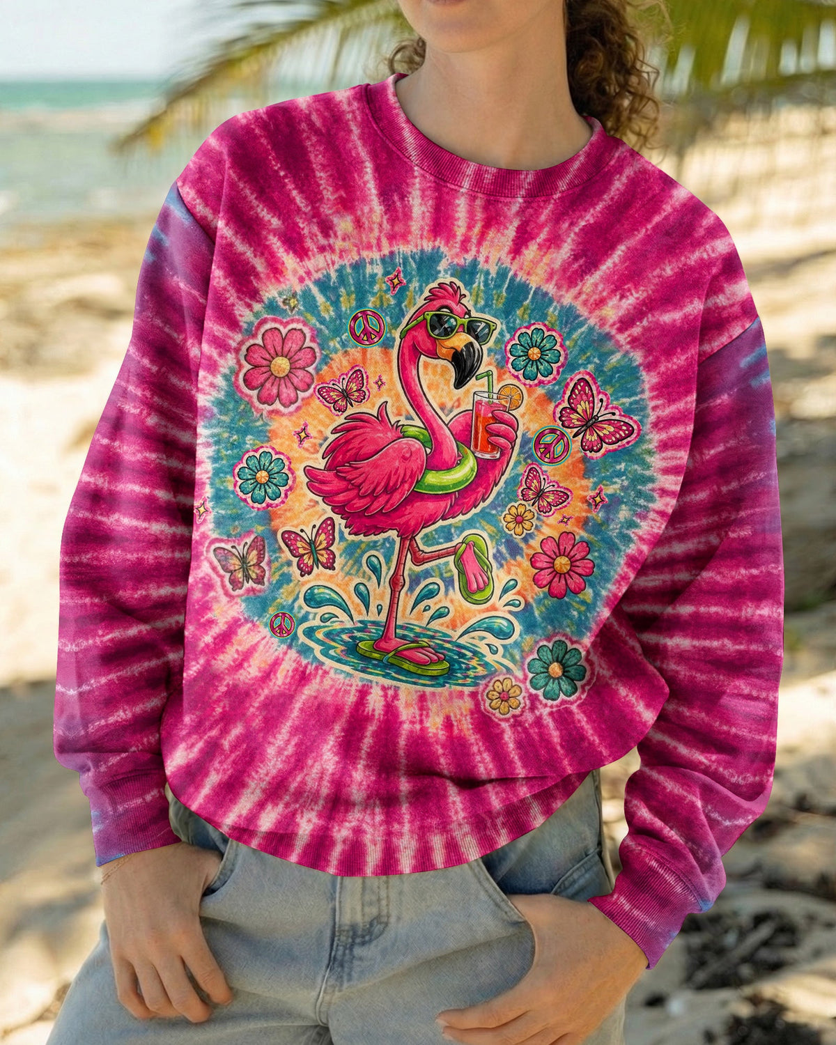 I WAS SIMPLY BORN TO DILLY DALLY FLAMINGO  ALL OVER PRINT - TLTW0405262