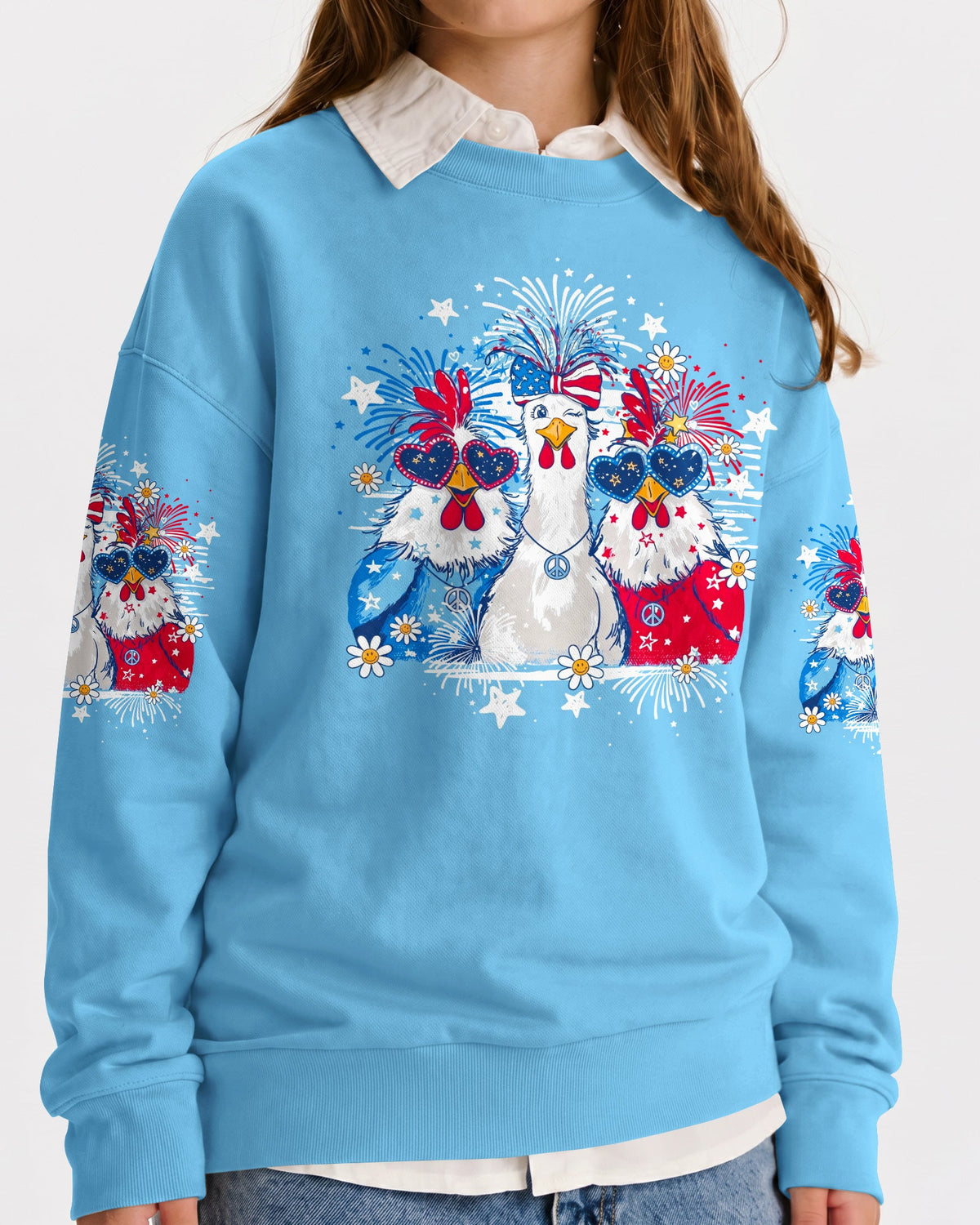 CHICKA BOOM BOOM HIPPIE CHICKEN KIDS ALL OVER PRINT - TY0406262