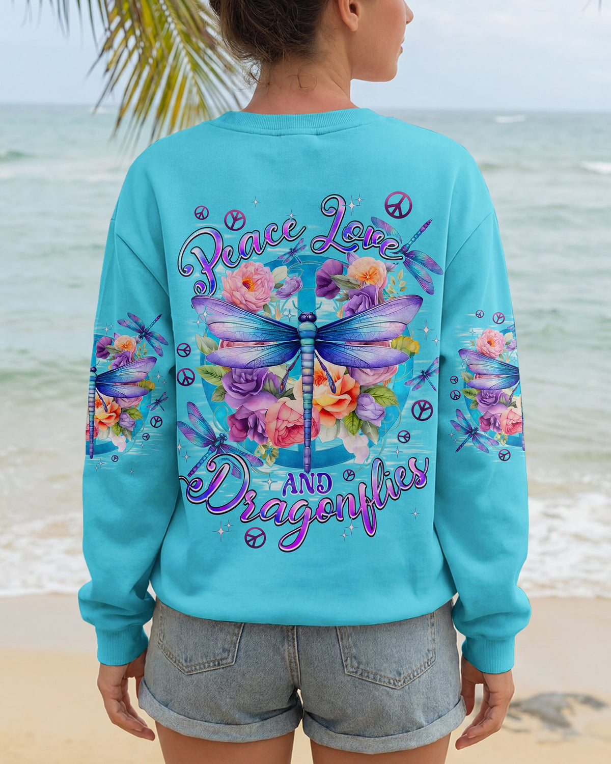 PEACE LOVE AND DRAGONFLIES ALL OVER PRINT - TYPQ2306262