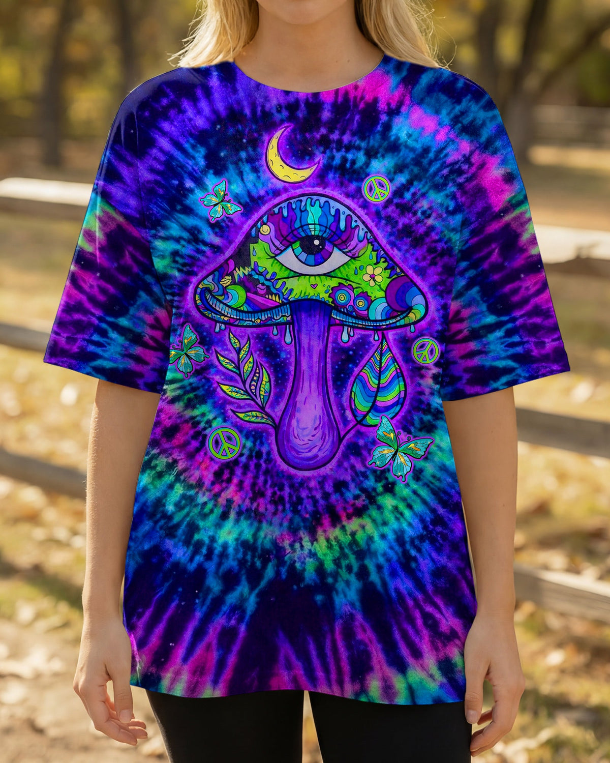 EAT MUSHROOMS SEE THE UNIVERSE SWIRL ALL OVER PRINT  - TLTW0904262