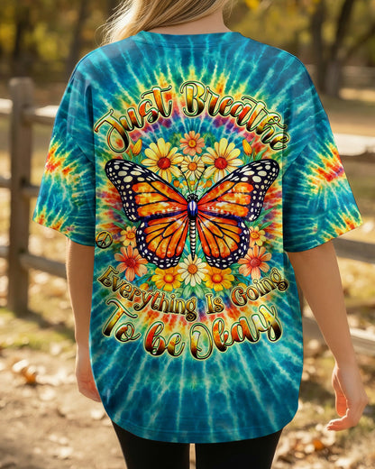 JUST BREATHE BUTTERFLY FLORAL SWIRL ALL OVER PRINT - TLHG0704262