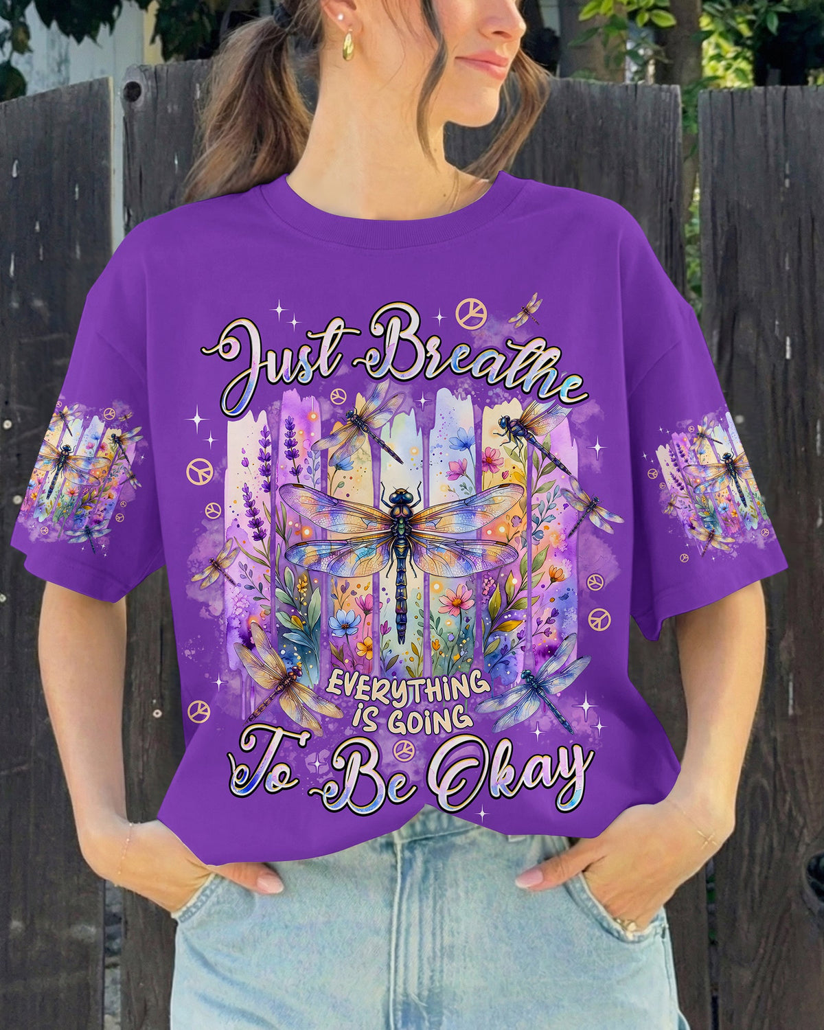 JUST BREATHE DRAGONFLY ALL OVER PRINT - TYPQ0406261