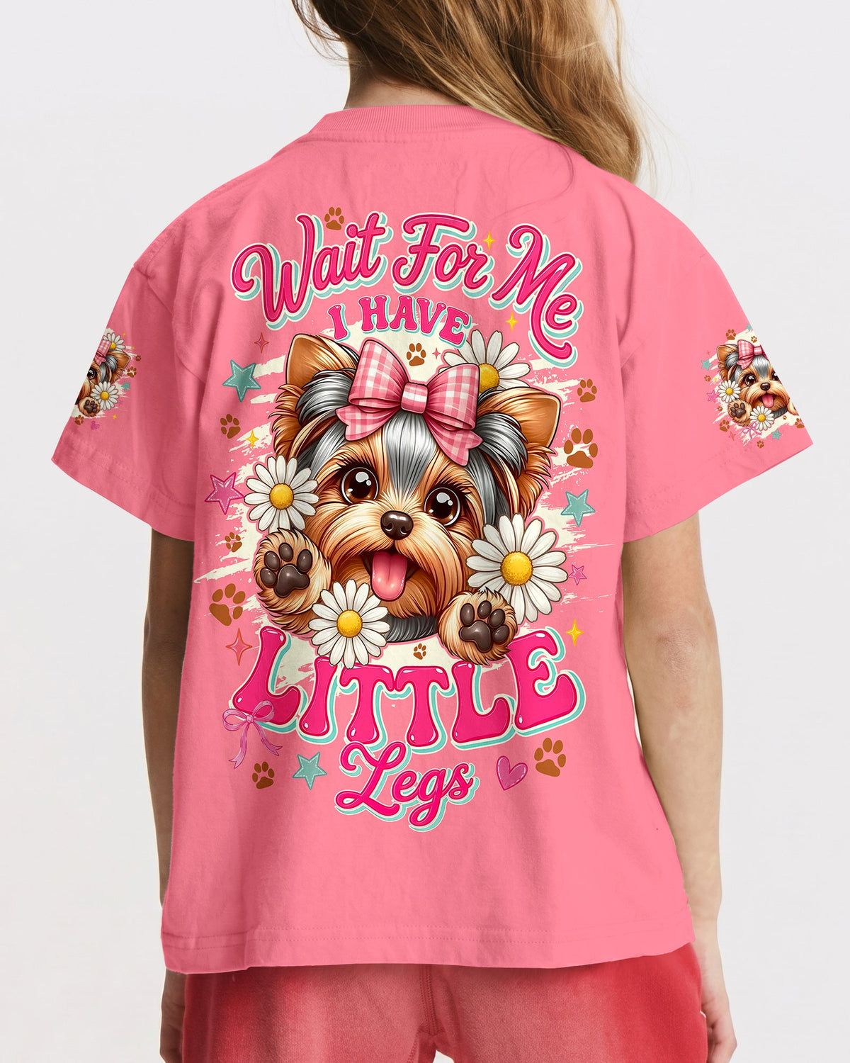 WAIT FOR ME I HAVE LITTLE LEGS YORKSHIRE TERRIER DOG KIDS ALL OVER PRINT - TYQY2805262