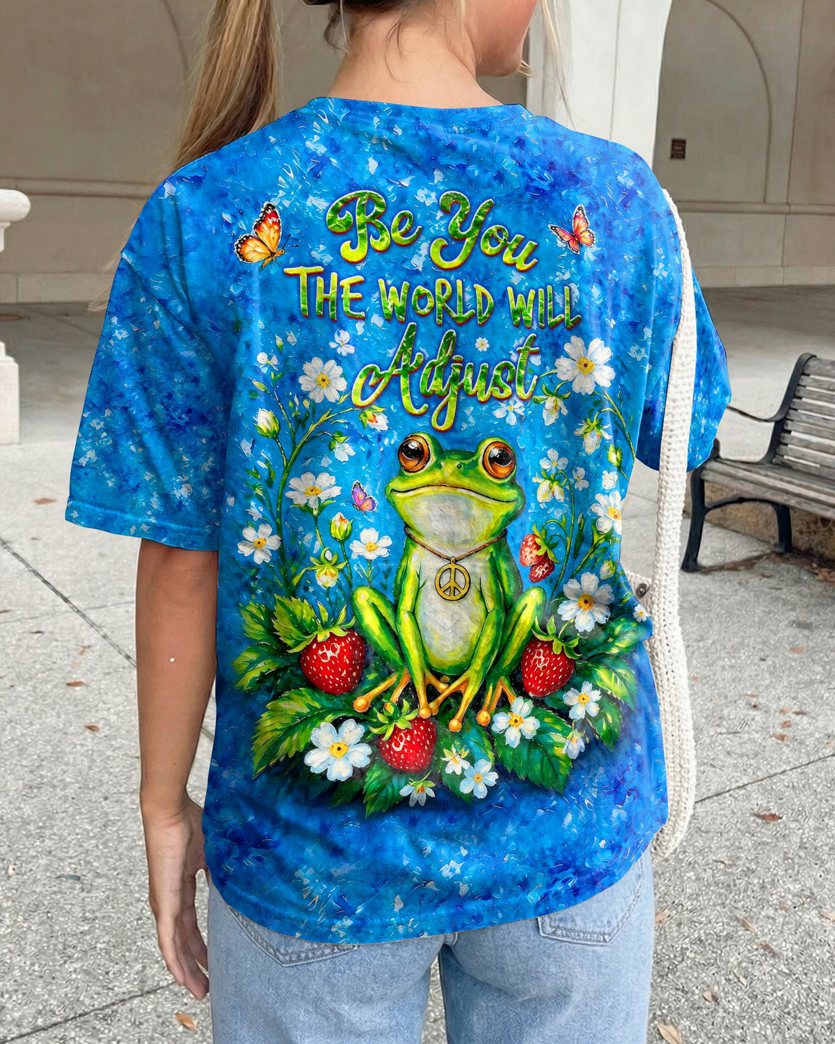 BE YOU THE WORLD WILL ADJUST FROG ALL OVER PRINT - TLHG0805264