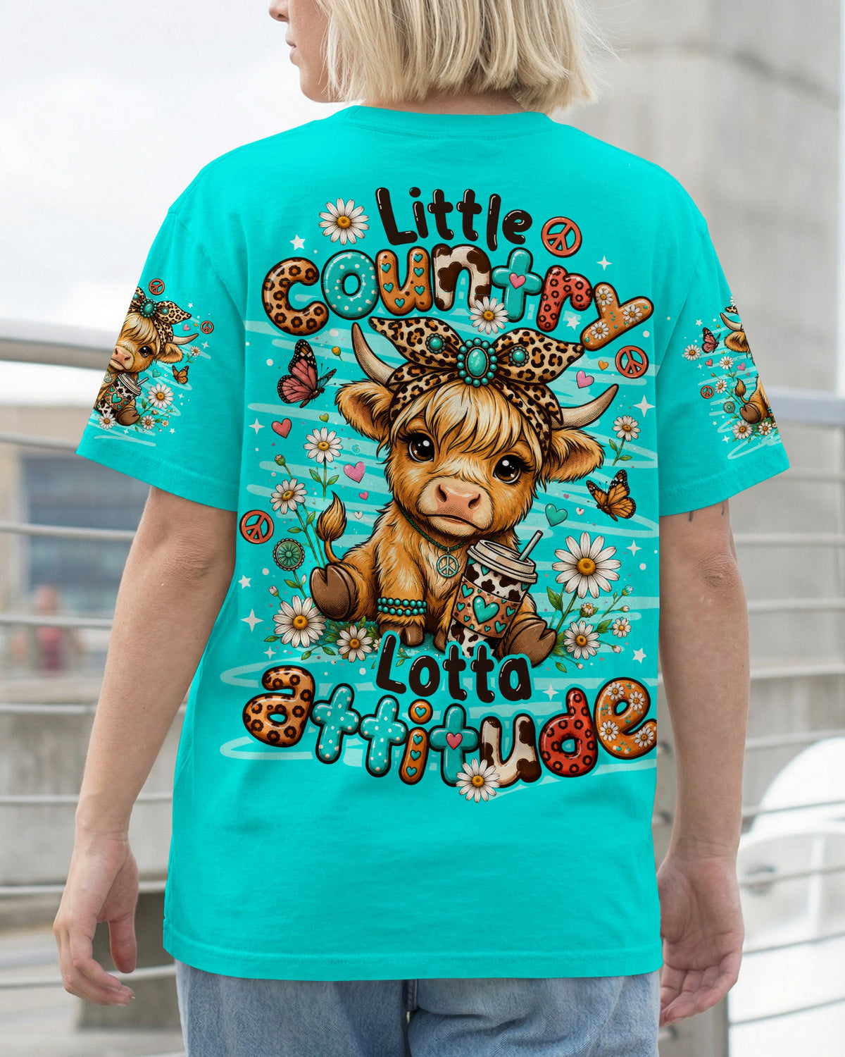 LITTLE COUNTRY LOTTA ATTITUDE COW ALL OVER PRINT  - TLNO0906263