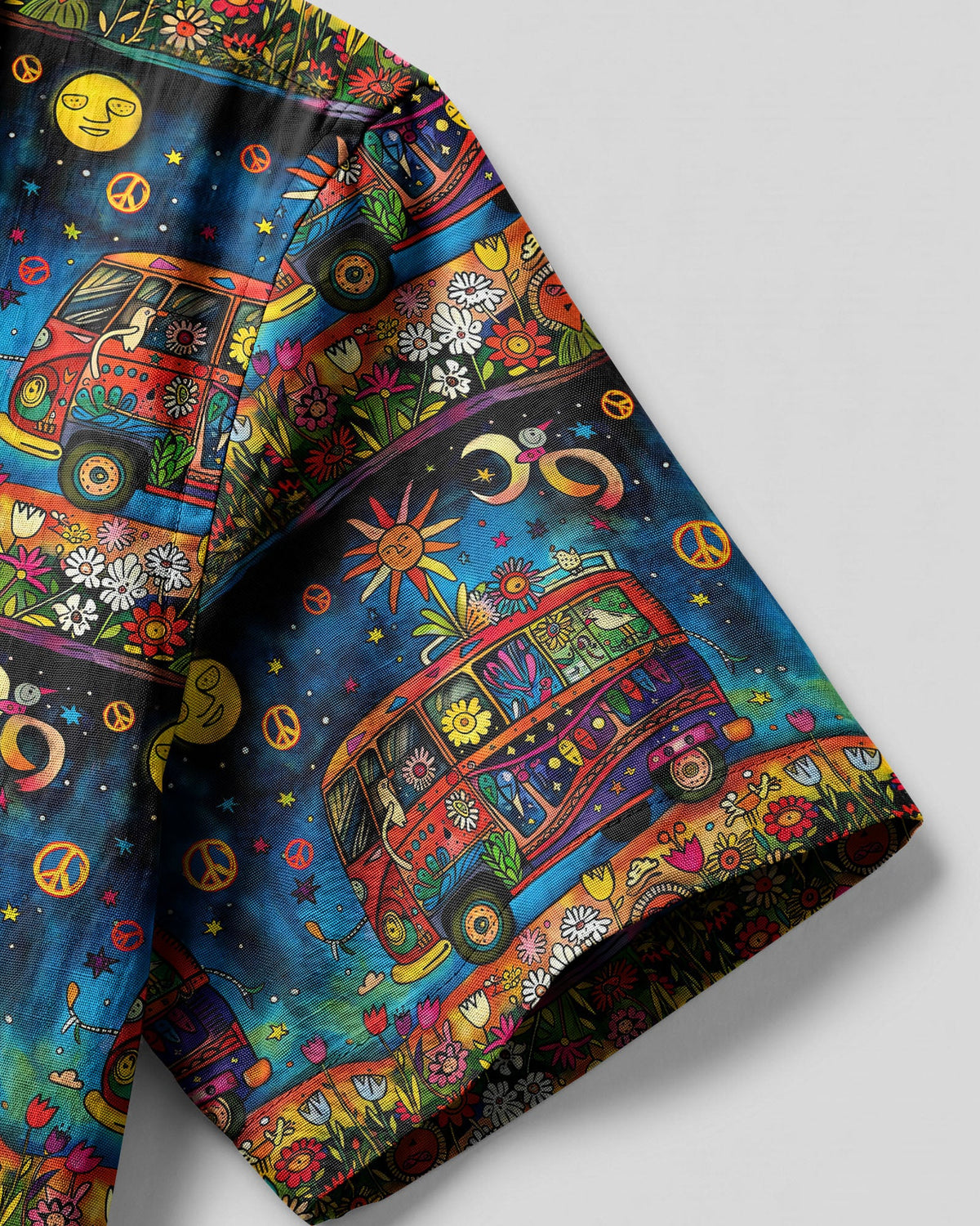 HIPPIE BUS FLOWER CAMP SHIRT - TLTW0904251