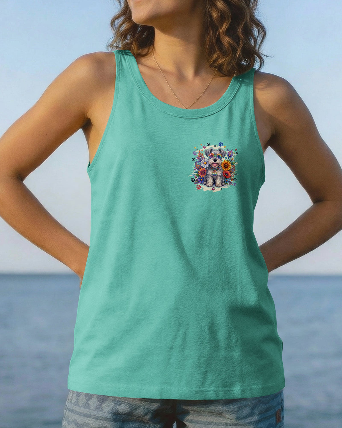 DON'T WORRY BE HIPPIE SCHNAUZER DOG ALL OVER PRINT - TYQY0605261