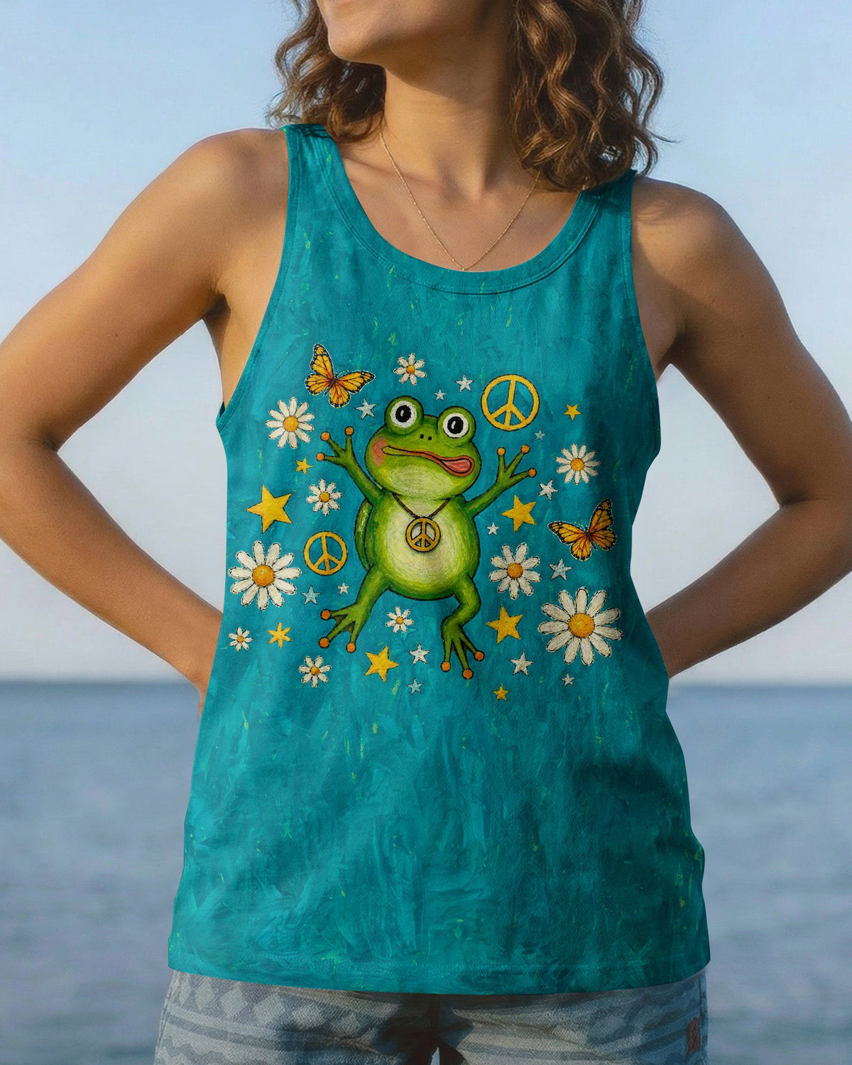 BE YOU THE WORLD WILL ADJUST FROG ALL OVER PRINT  - TLNO2804262