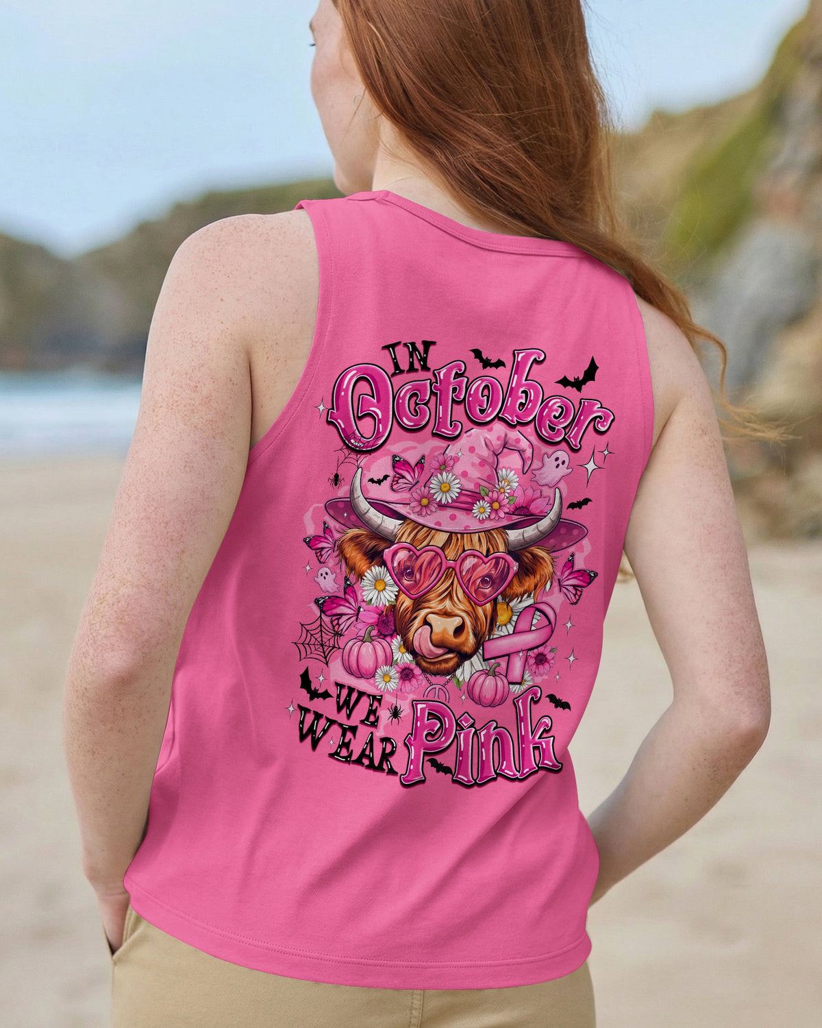 IN OCTOBER WE WEAR PINK COW HALLOWEEN BREAST CANCER AWARENESS ALL OVER PRINT - TYQY1507263