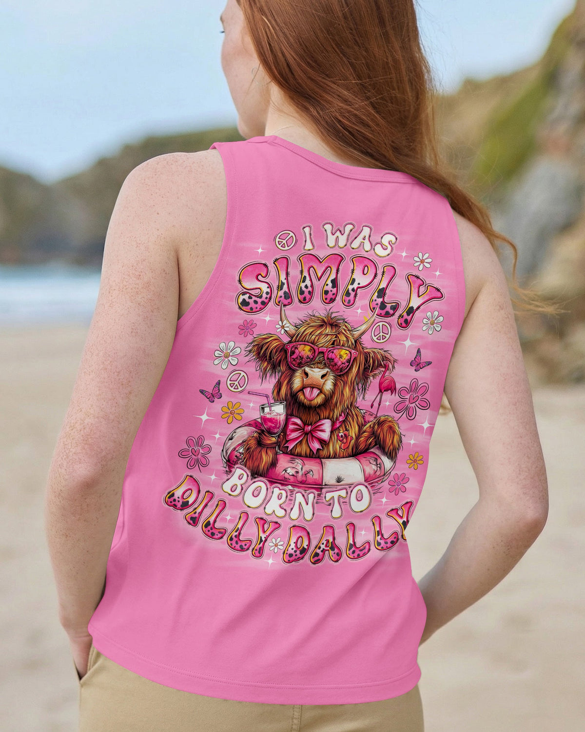 I WAS SIMPLY BORN TO DILLY DALLY COW  ALL OVER PRINT - TLNO1605262