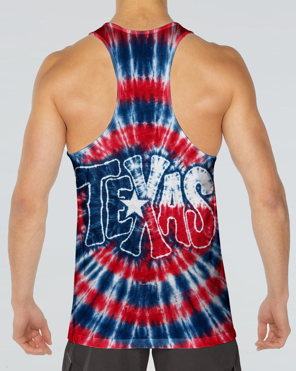 TEXAS RED WHITE & BLUE SWIRL ALL OVER PRINT   - TLHN1206263