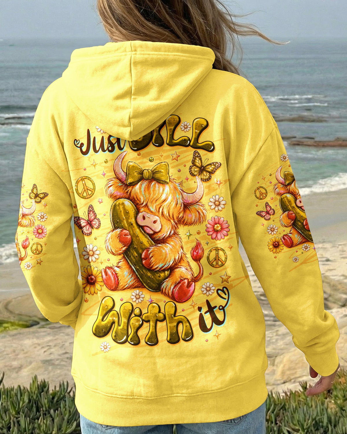 JUST DILL WITH IT  HIGHLAND COW ALL OVER PRINT  - TLTW1006261