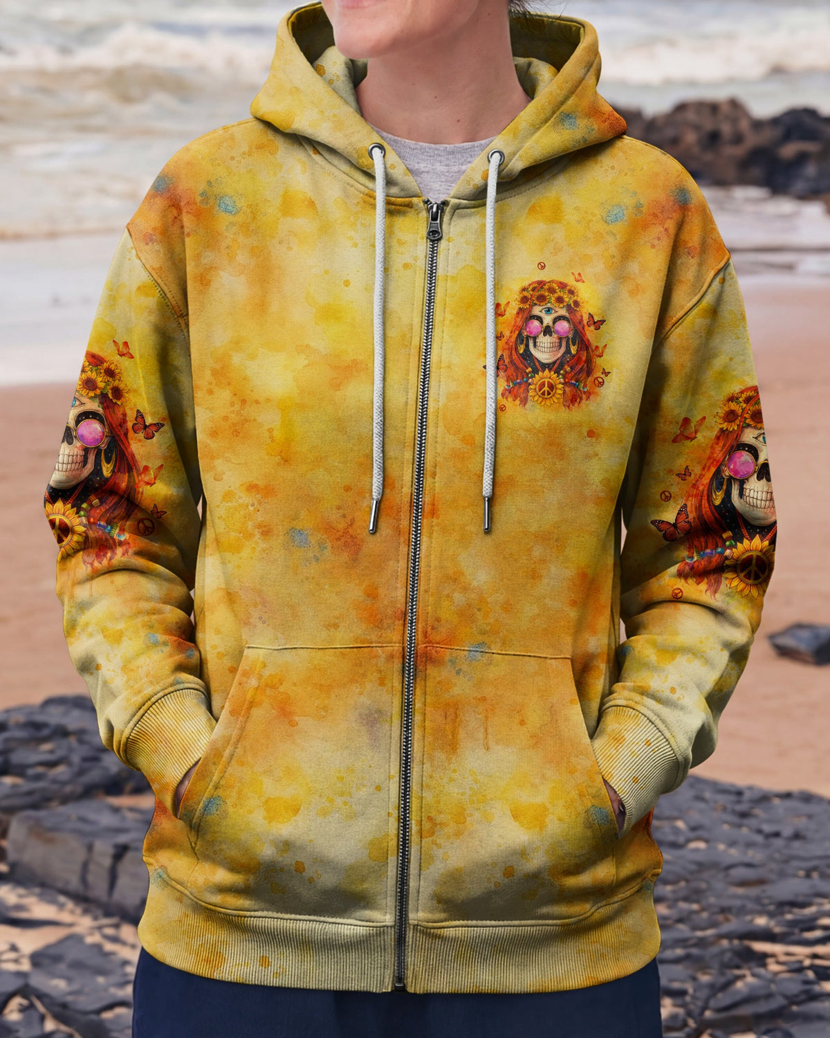 ASSUMING I'M JUST AN OLD LADY SKULL SUNFLOWER ALL OVER PRINT - TLTW1004261
