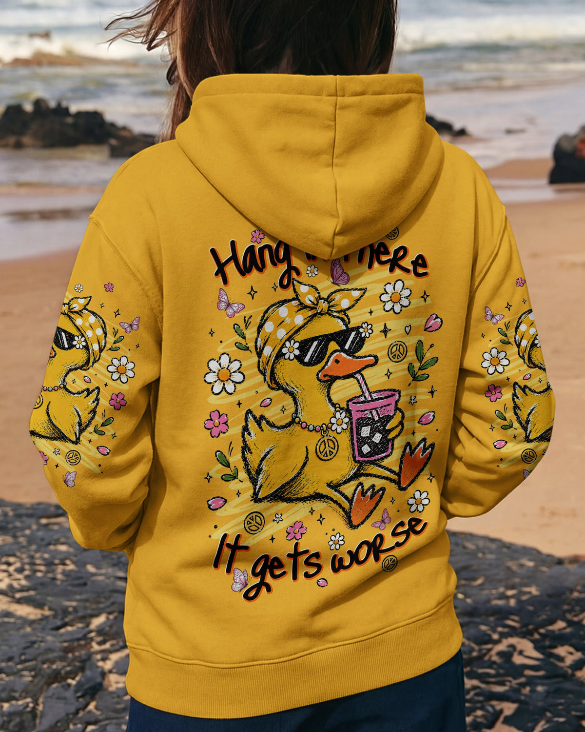 HANG IN THERE DUCK ALL OVER PRINT - TLNT0106263