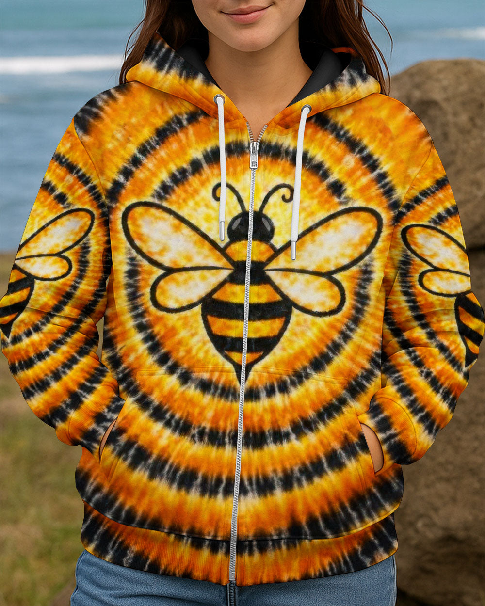 BEE ORANGE & BLACK SWIRL ALL OVER PRINT - TLTW2712251