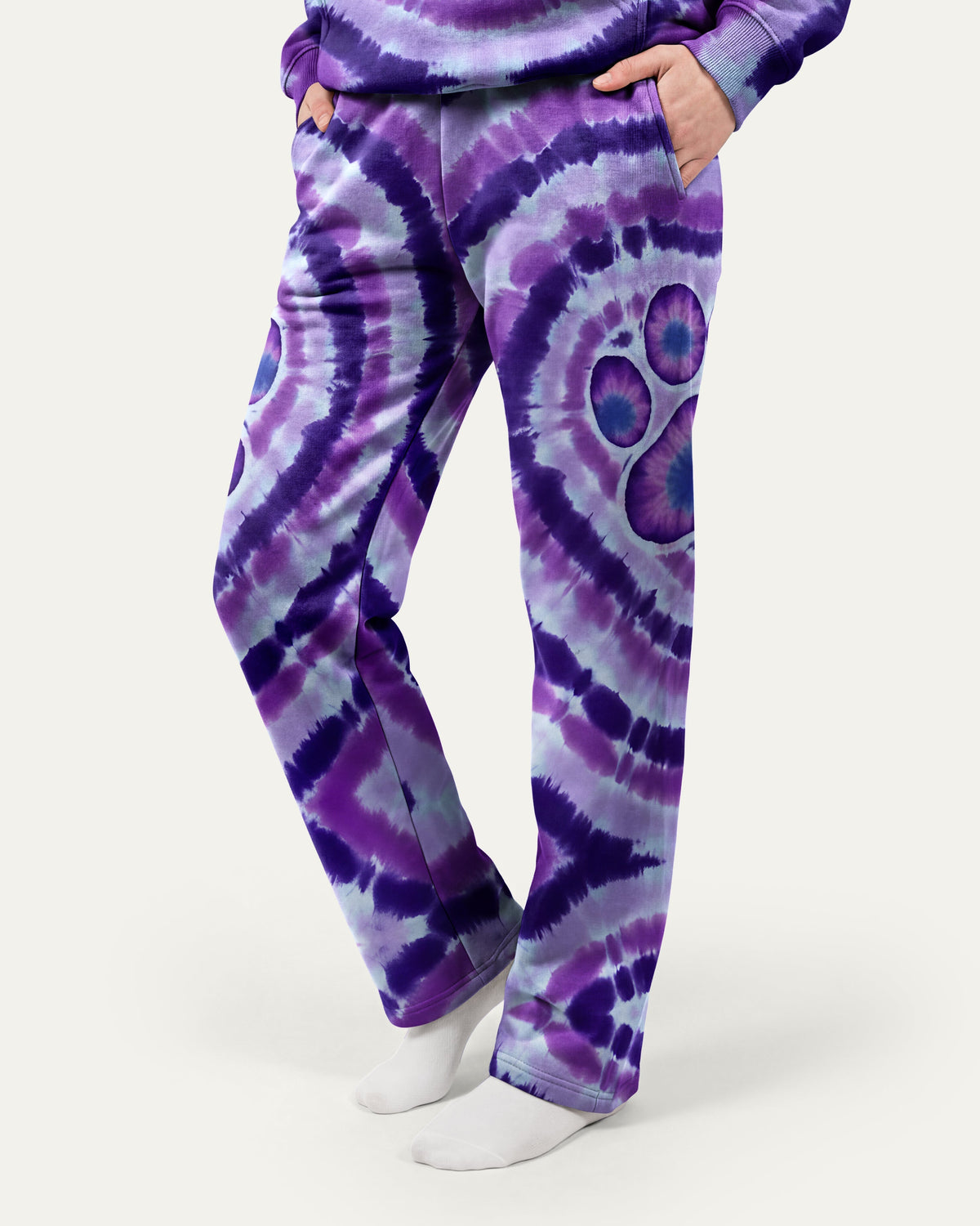 PAW PRINT TIE DYE STRAIGHT FIT SWEATPANT - TYQY0701264