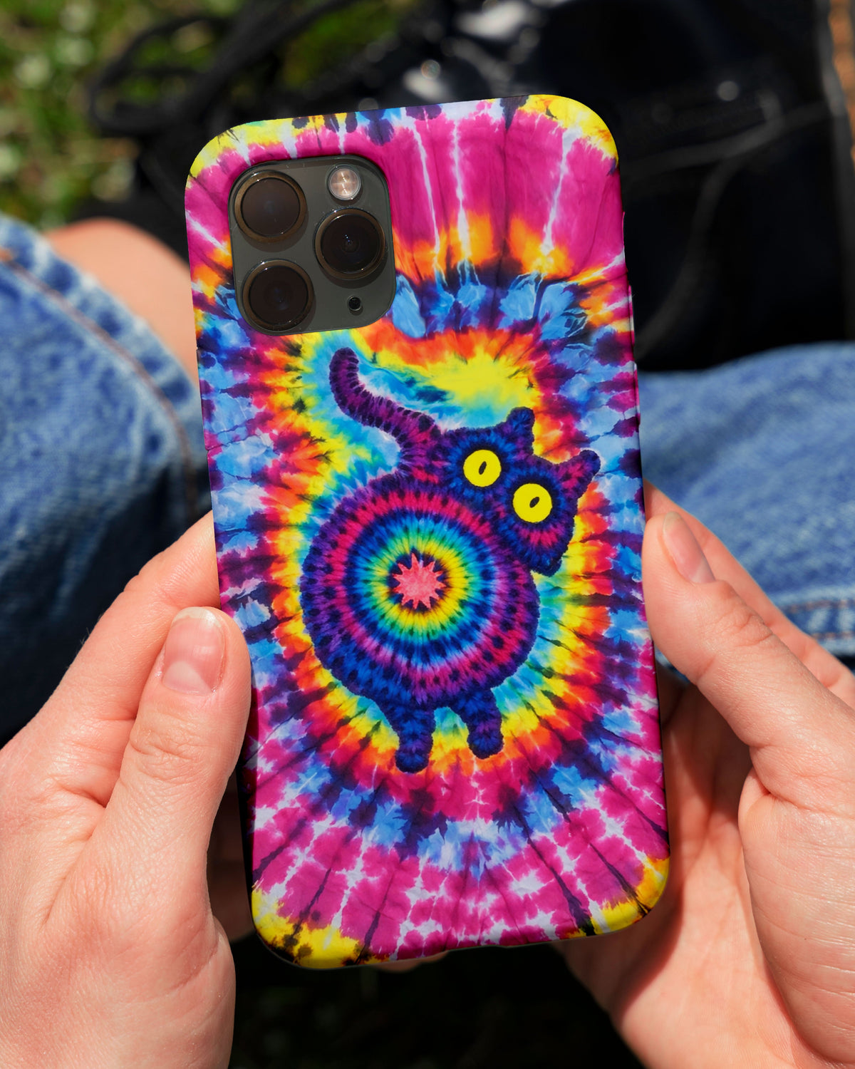 CAT COLORFUL SWIRL PATTERN PHONE CASE  - TLNO0701261