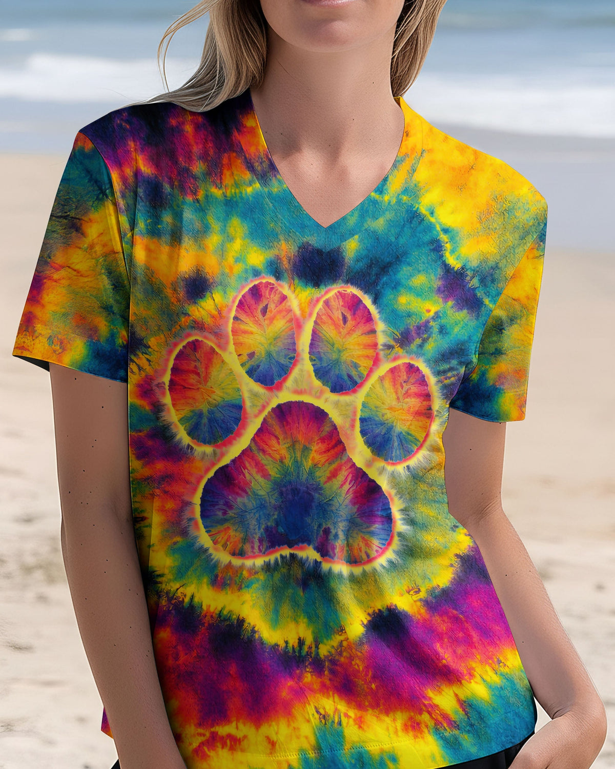 PAW PRINT COLORFUL SWIRL ALL OVER PRINT - TLNT1512251