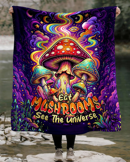 EAT MUSHROOMS SEE THE UNIVERSE FLEECE BLANKET - TYPQ1202263