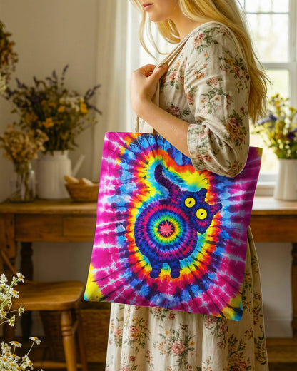 CAT COLORFUL SWIRL PATTERN TOTE BAG  - TLNO0701263