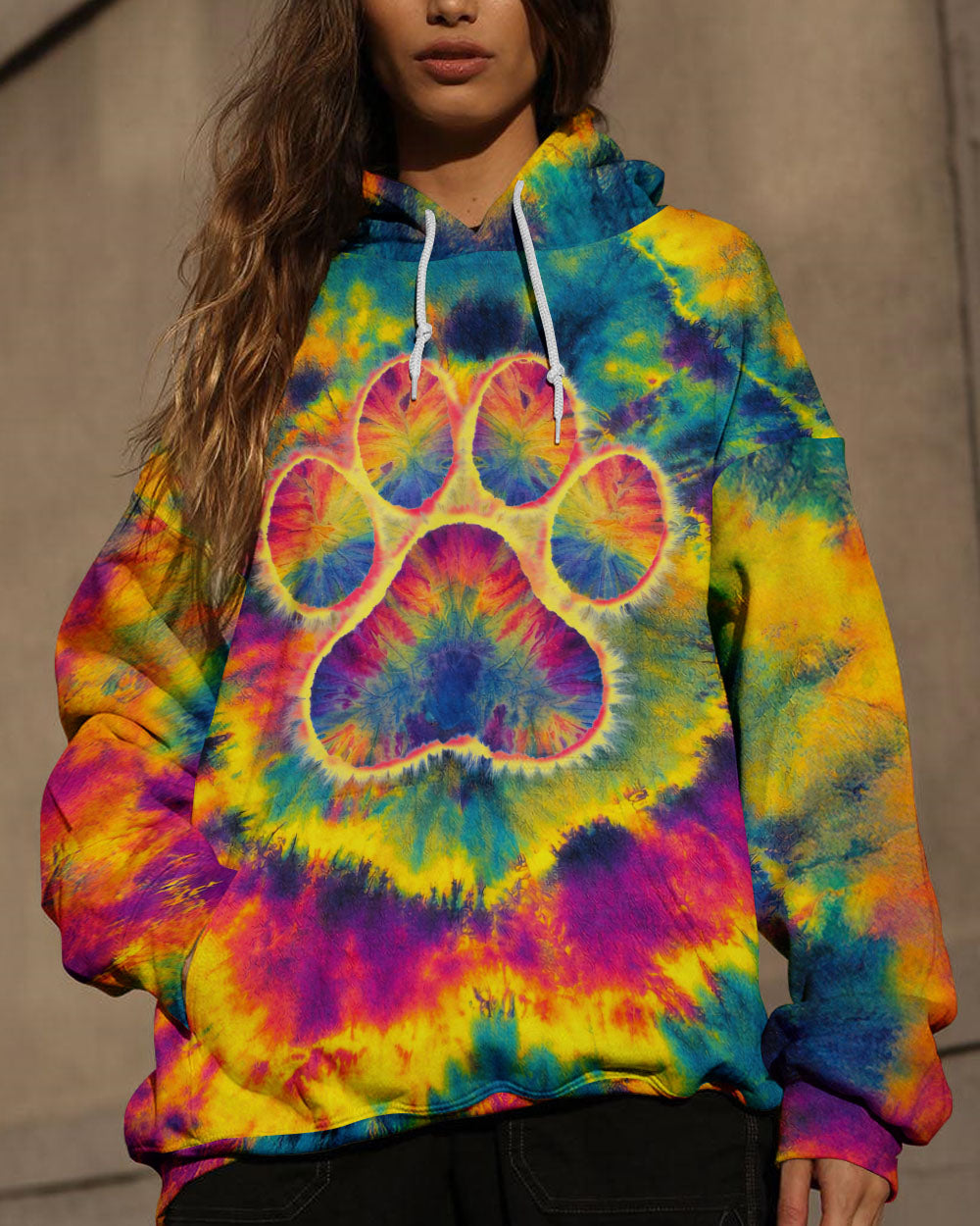 PAW PRINT COLORFUL SWIRL ALL OVER PRINT - TLNT1512251