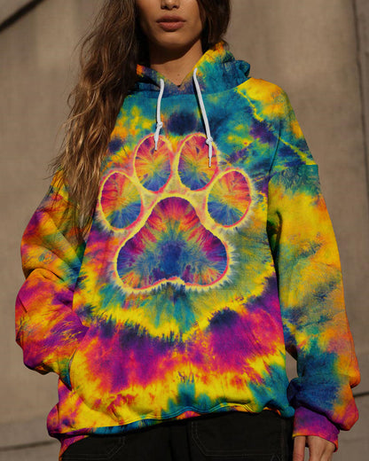 PAW PRINT COLORFUL SWIRL ALL OVER PRINT - TLNT1512251