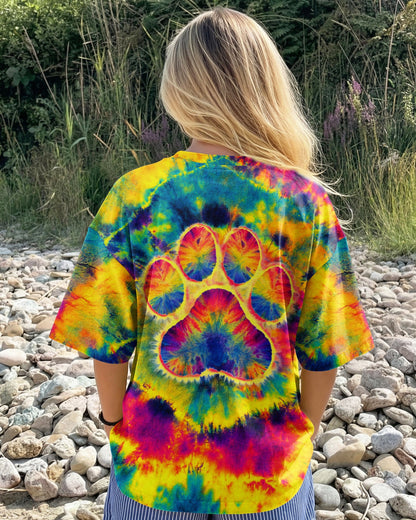 PAW PRINT COLORFUL SWIRL ALL OVER PRINT - TLNT1512251