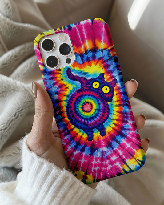 CAT COLORFUL SWIRL PATTERN PHONE CASE  - TLNO0701261