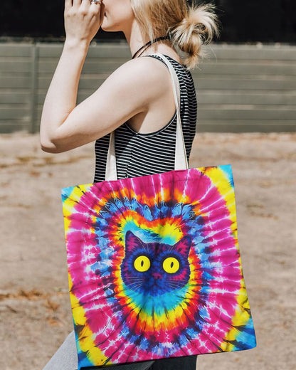 CAT COLORFUL SWIRL PATTERN TOTE BAG  - TLNO0701263