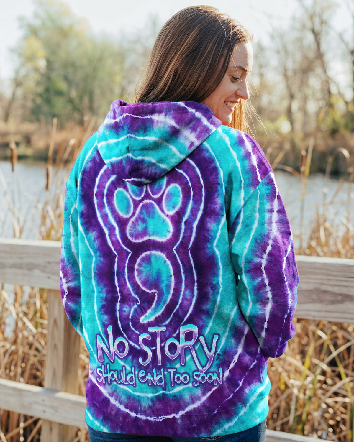 NO STORY SHOULD END TOO SOON PAW PRINT  SUICIDE PREVENTION ALL OVER PRINT  - TLNO3006263