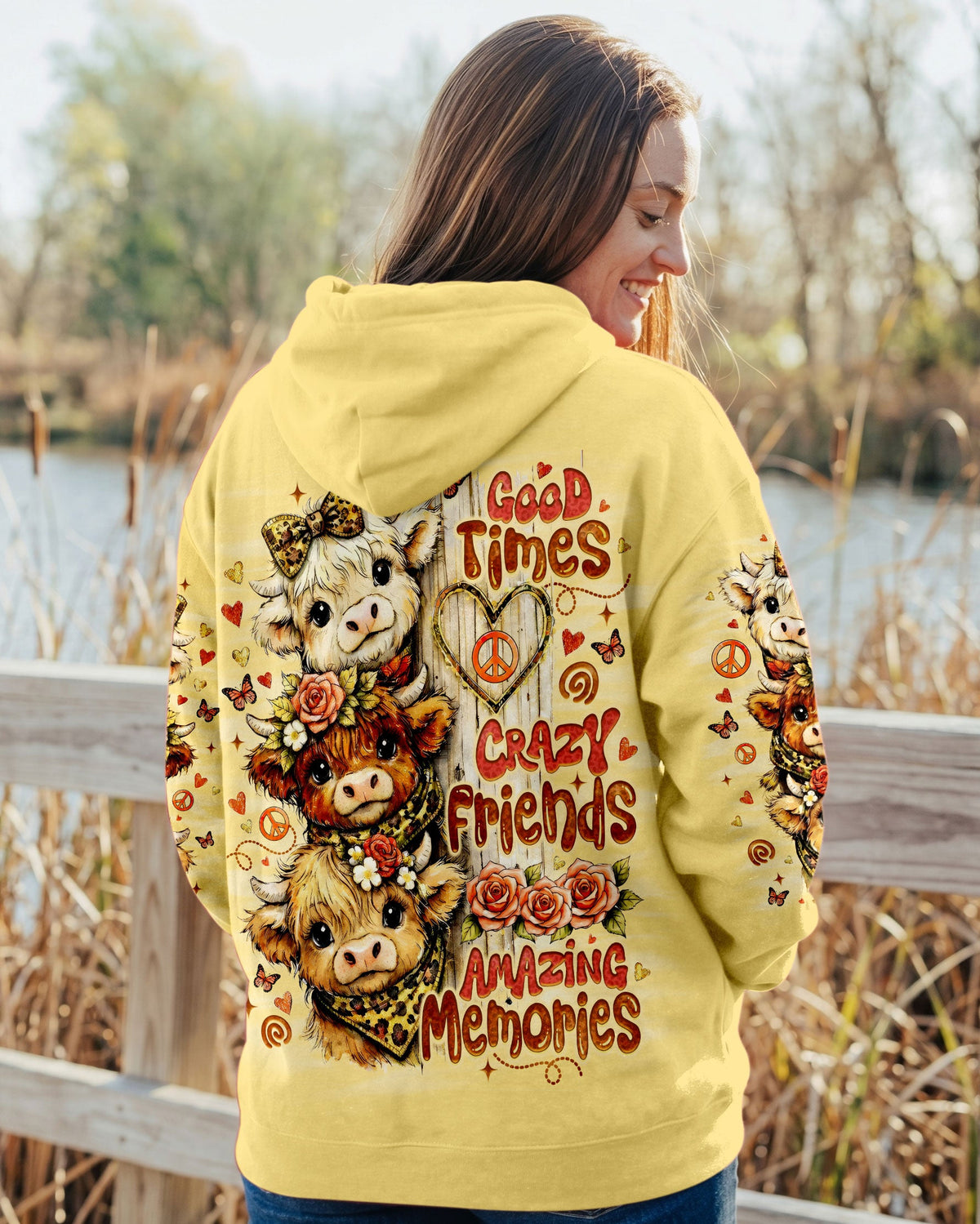 GOOD TIMES CRAZY FRIEND COW ALL OVER PRINT - TLNO1006261