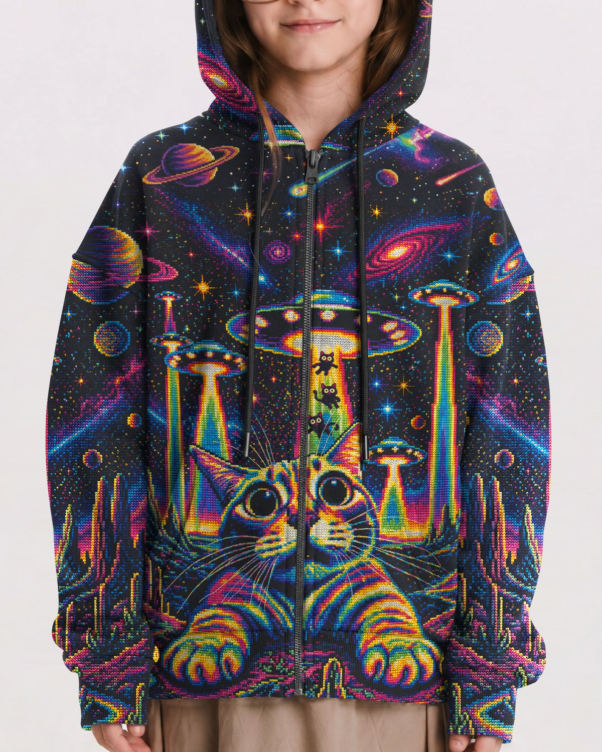 COSMIC KITTEN UFO ADVENTURE KIDS ALL OVER PRINT - KMTM1106261