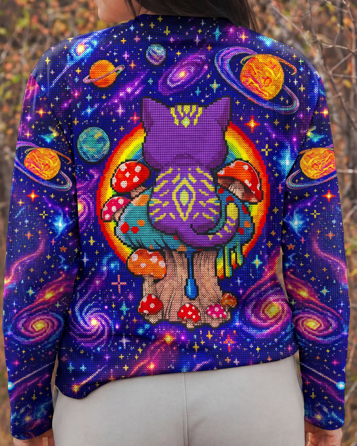 GALAXY MUSHROOM CAT PSYCHEDELIC ALL OVER PRINT - KMTM1905261